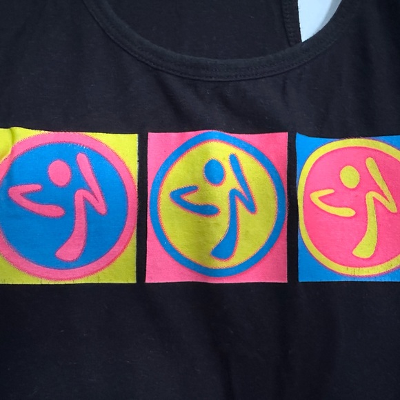 Zumba Black Tank Top with Colorful Graphic - Picture 2 of 4